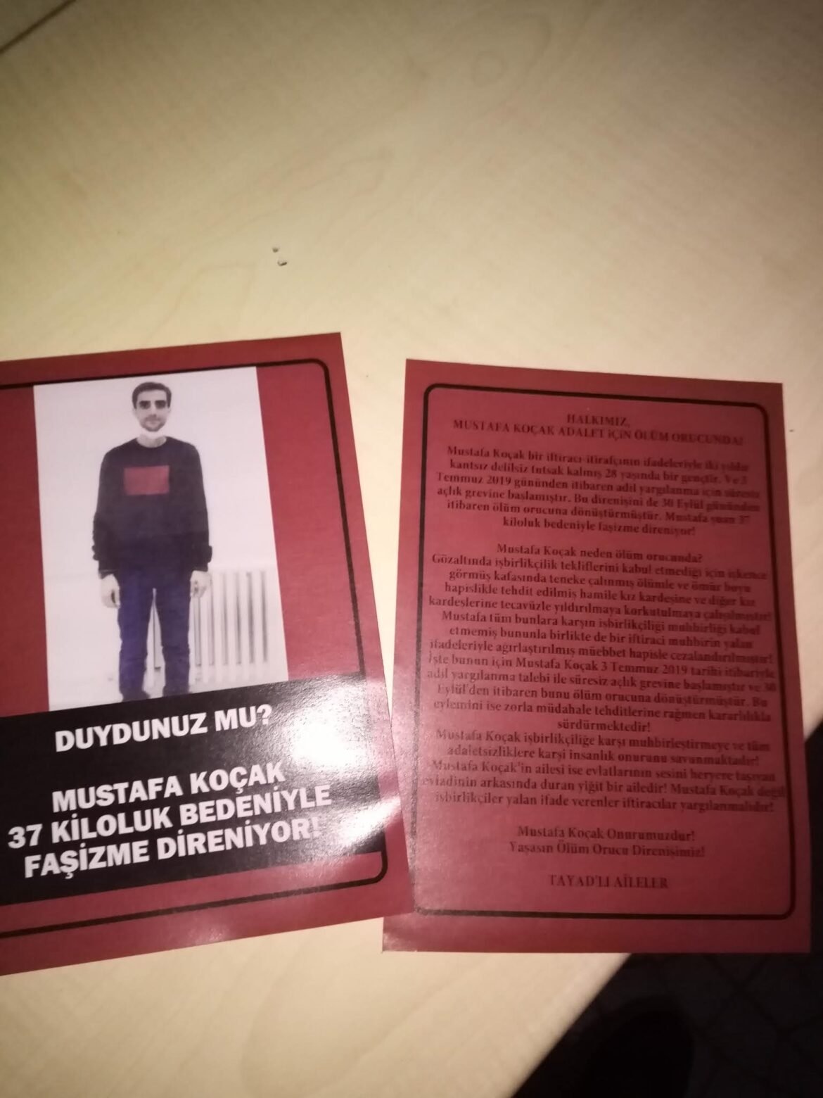 Armutlu’da Ölüm Orucunda Olan Mustafa Koçak İçin Bildiri Dağıtımı Yapıldı - Image 1