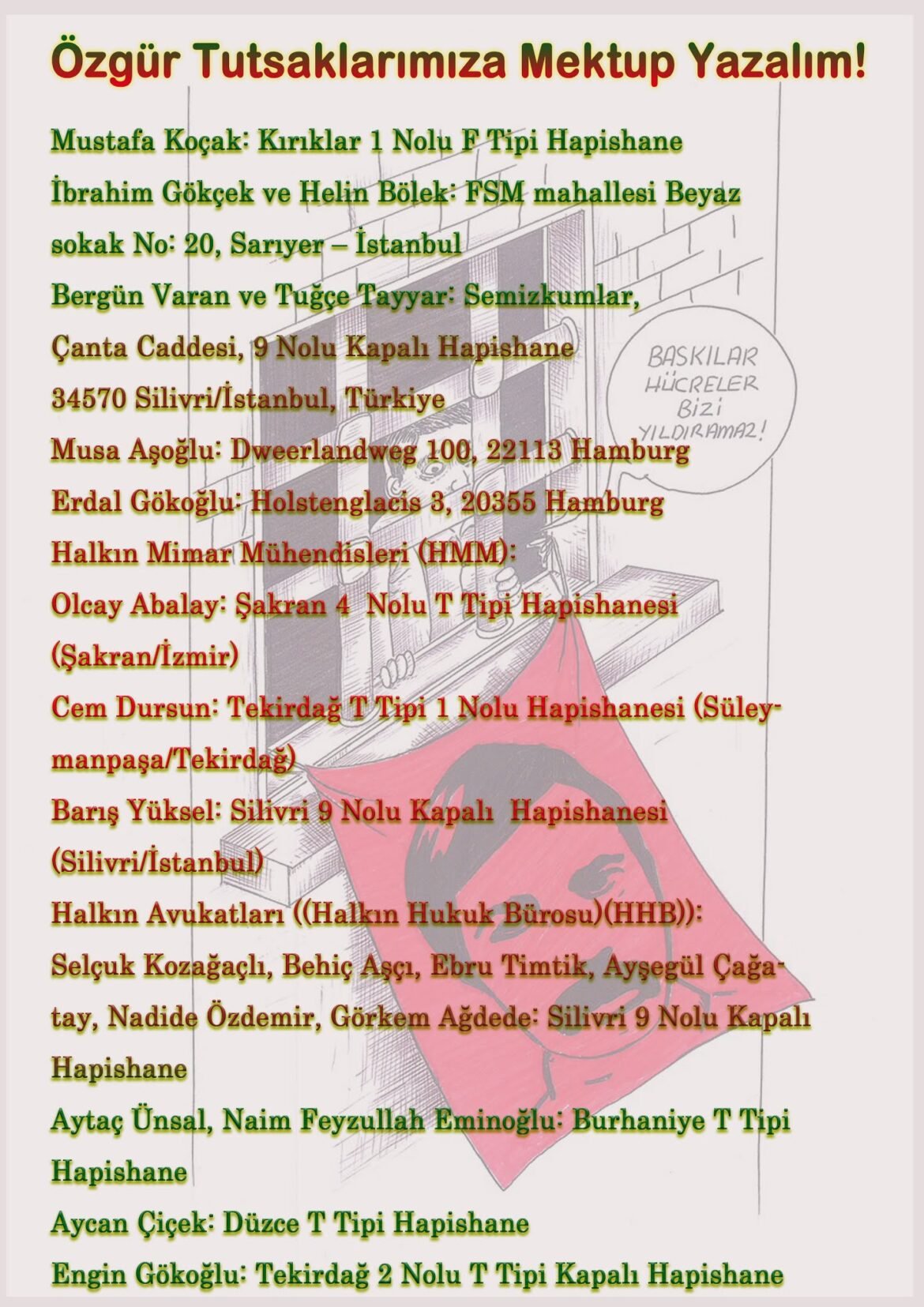 Almanya Dev-Genç Özgür Tutsaklarımıza Mektup Yazalım! - Image 1