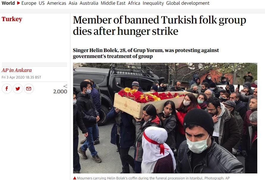 The Guardian Gazetesi Helin Bölek’le İlgili Haber Yaptı - Image 1