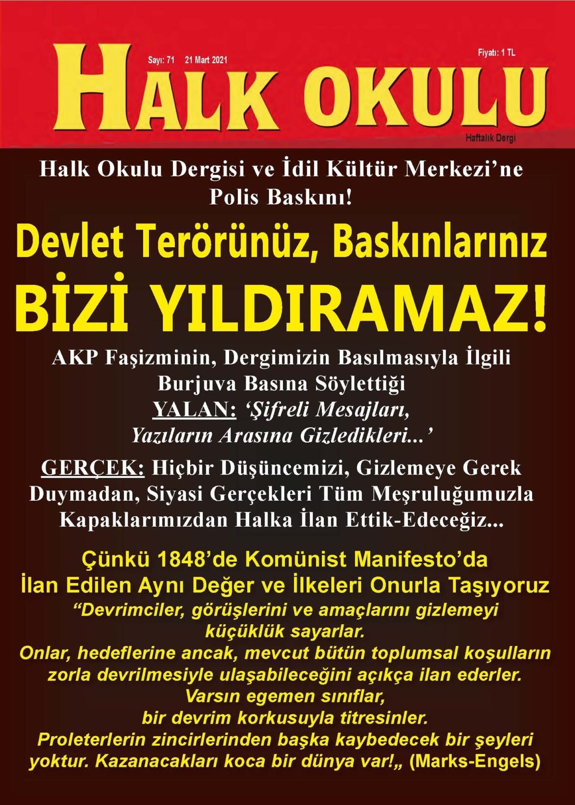 Halk Okulu 71. Sayısı Çıktı - Image 1