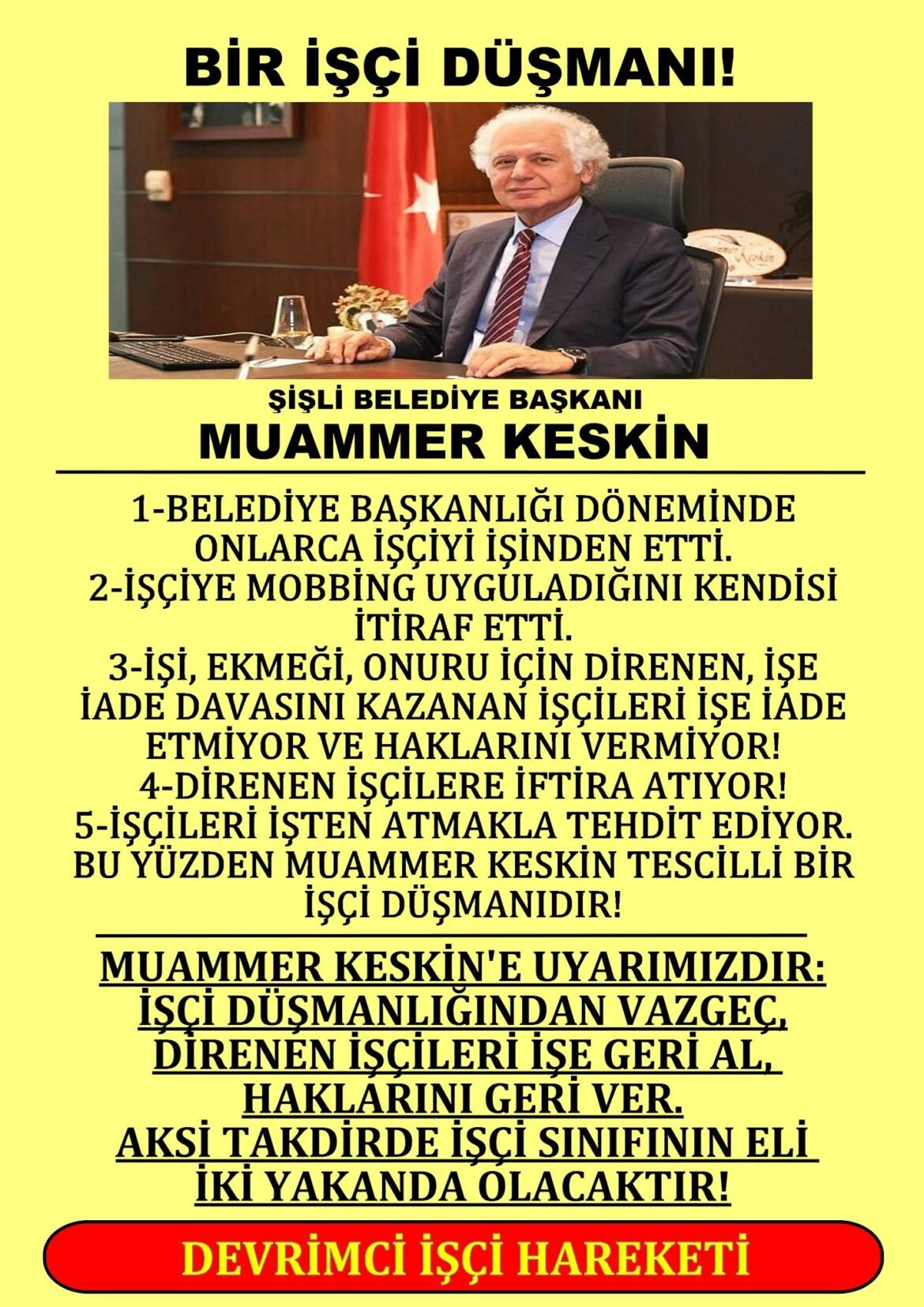 Devrimci İşçi Hareketi: Bir İşçi Düşmanı Muammer Keskin - Image 1