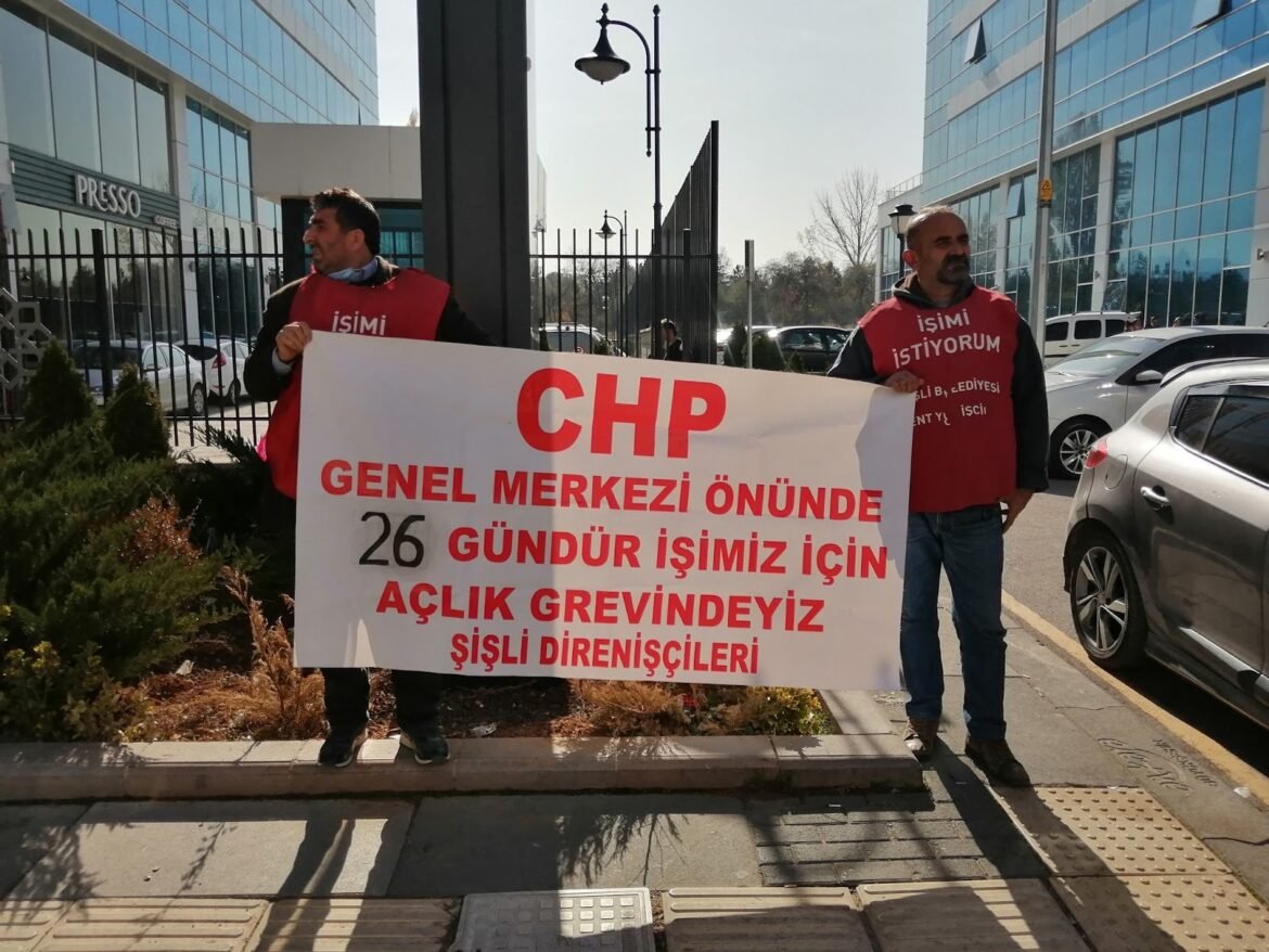 CHP Genel Merkezi Önünde İş-Ekmek İçin Direnen İşçilerin Açlık Grevinin 26. Günü - Image 1