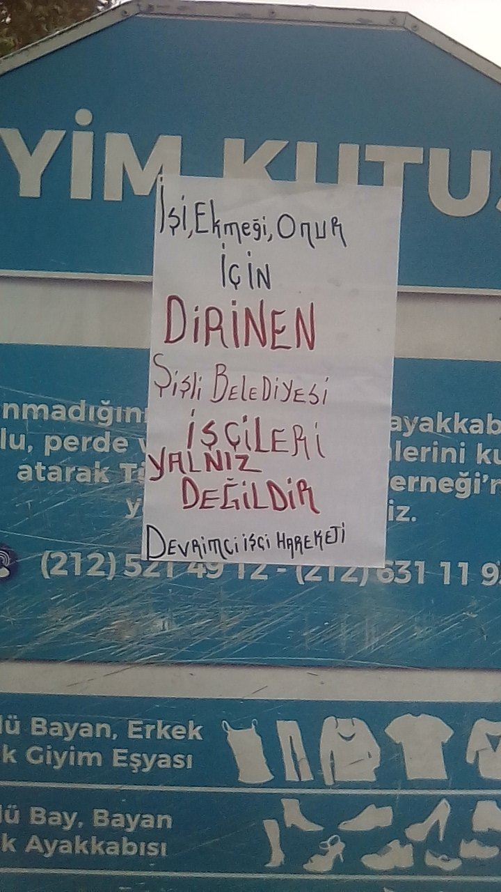 Devrimci İşçi Hareketi Kıraç’ta Direnen Şişli Belediyesi İşçileri İçin Duvar Gazetesi Astı - Image 1