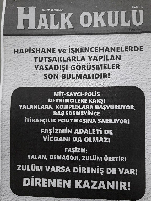 Çayan Halk Cephesi Halk Okulu Dergisi Dağıtımı Yaptı - Image 1