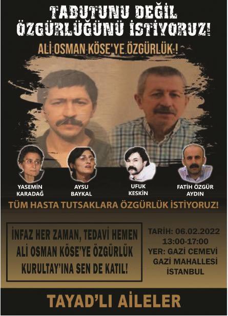 Çayan Halk Cephesi’nden Hasta Tutsaklara Özgürlük Kurultayı’na Çağrı - Image 1