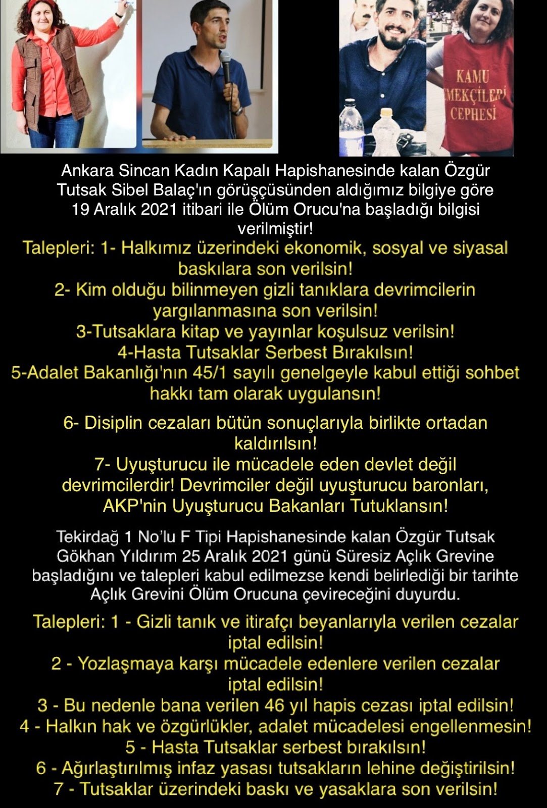 TAYAD’lı Aileler Sibel Balaç Ve Gökhan Yıldırım’ın Taleplerinin Yazılı Olduğu Bir Metin Paylaştı - Image 1