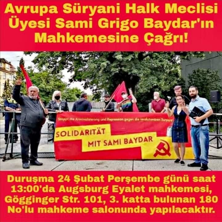 Avrupa Süryani Halk Meclisi Üyesi Sami Grigo Baydar’ın Mahkemesine Çağrı - Image 1