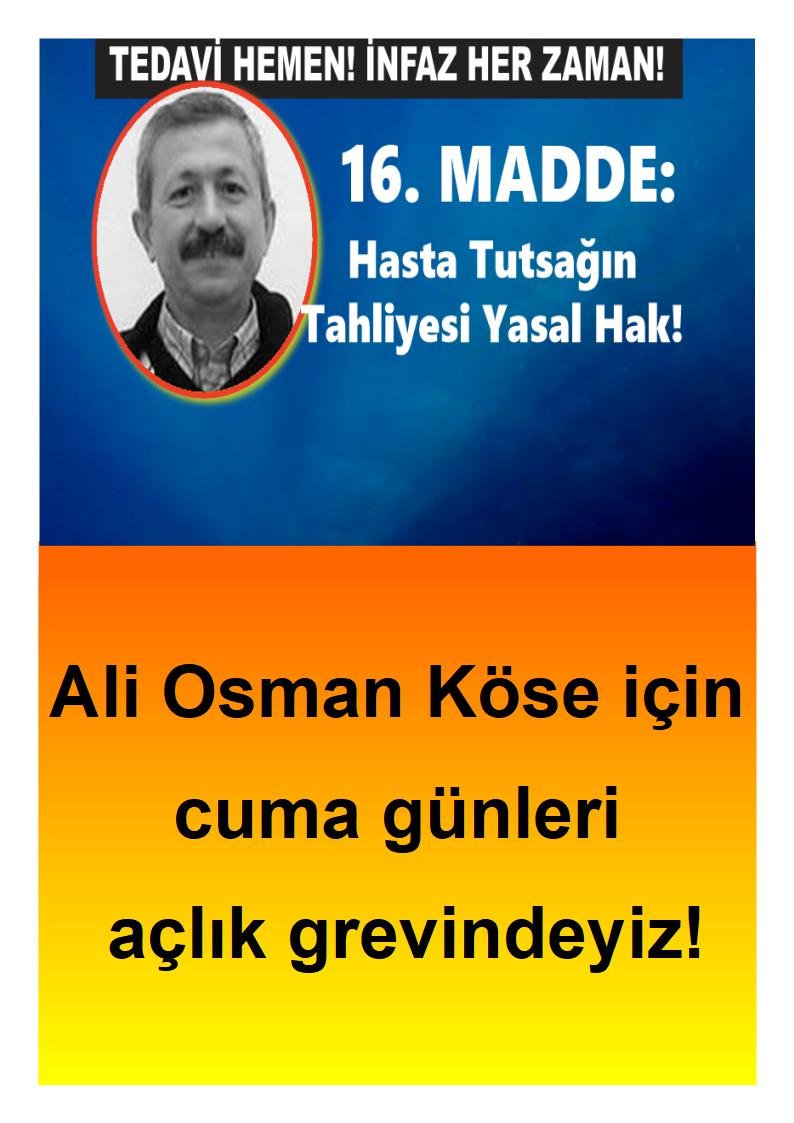 İsviçre Halk Cephesi Ali Osman Köse İçin Bir Günlük Açlık Grevi Yaptı - Image 1