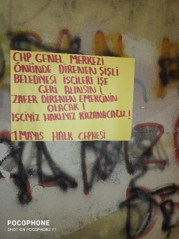 Bir Mayıs Halk Cephesi Şişli Belediye İşçileri İçin Duvar Gazetesi Astı - Image 1