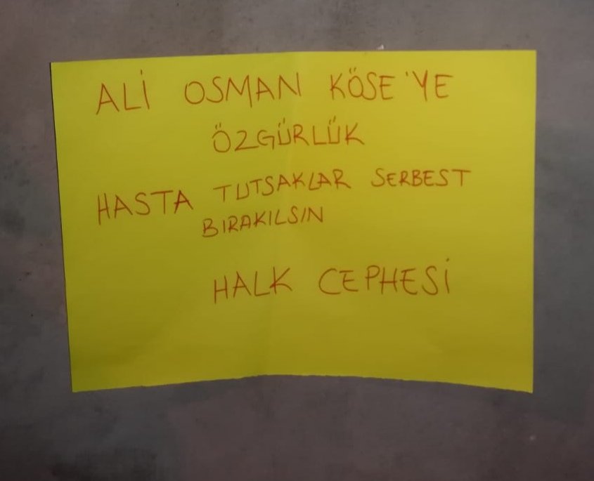 Hatay Halk Cephesi Ali Osman Köse İçin Duvar Gazetesi Astı - Image 1