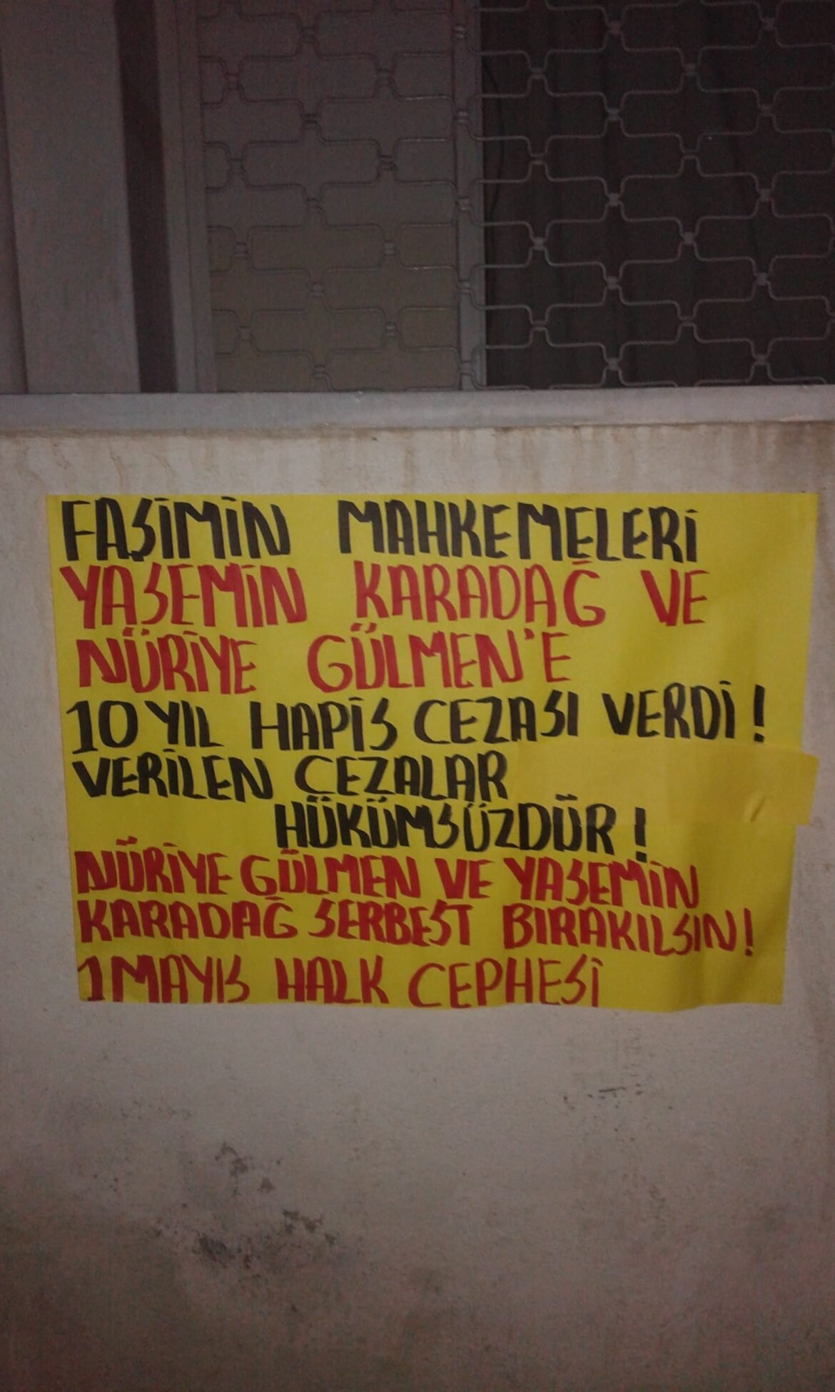 Bir Mayıs Halk Cephesi: Yasemin Karadağ Ve Nuriye Gülmen Serbest Bırakılsın - Image 1