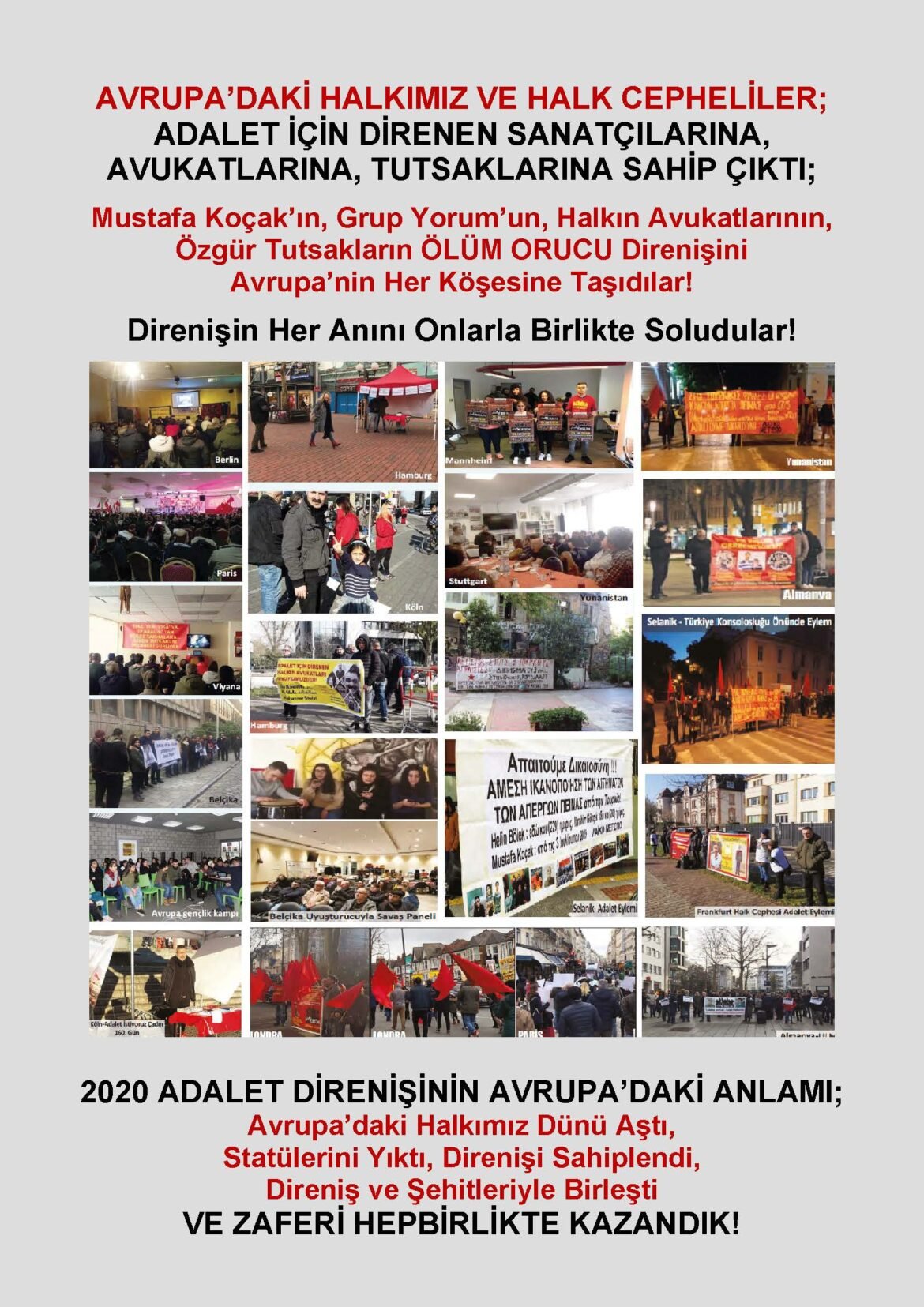 Avrupa Halk Cephesi: 2019-2020 Ölüm Orucu Eylem Broşürü - Image 1