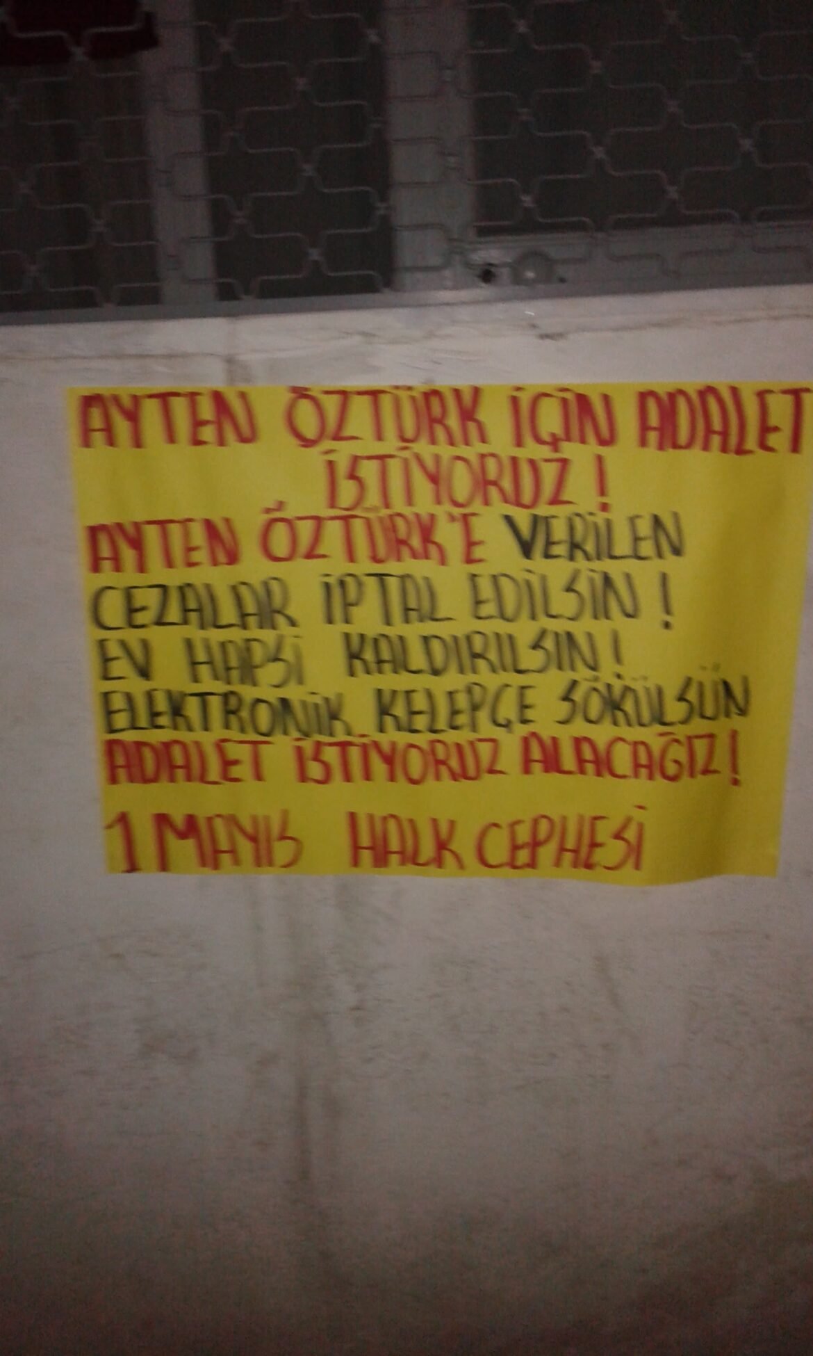 Bir Mayıs Halk Cephesi: Ayten Öztürk’ün Ev Hapsi Kaldırılsın - Image 1