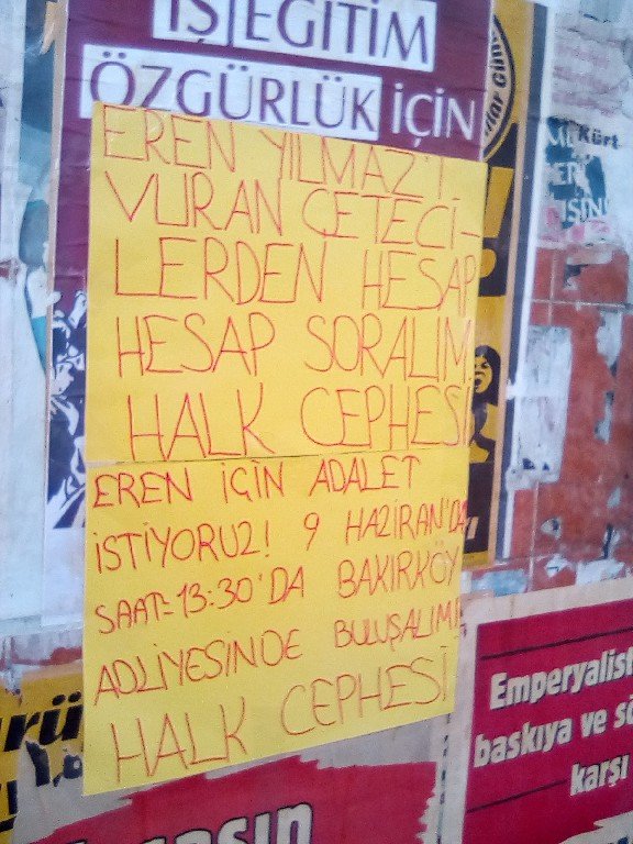 İkitelli’de Halk Cepheliler Eren Yılmaz’ın Mahkemesi İçin Duvar Gazetesi Yaptı - Image 1