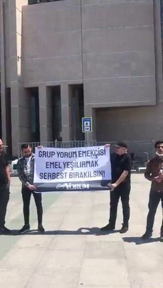 Grup Yorum Çağlayan Adliyesi Önünde Basın Açıklaması Yaptı Emel Yeşilırmak Serbest Bırakılsın - Image 1