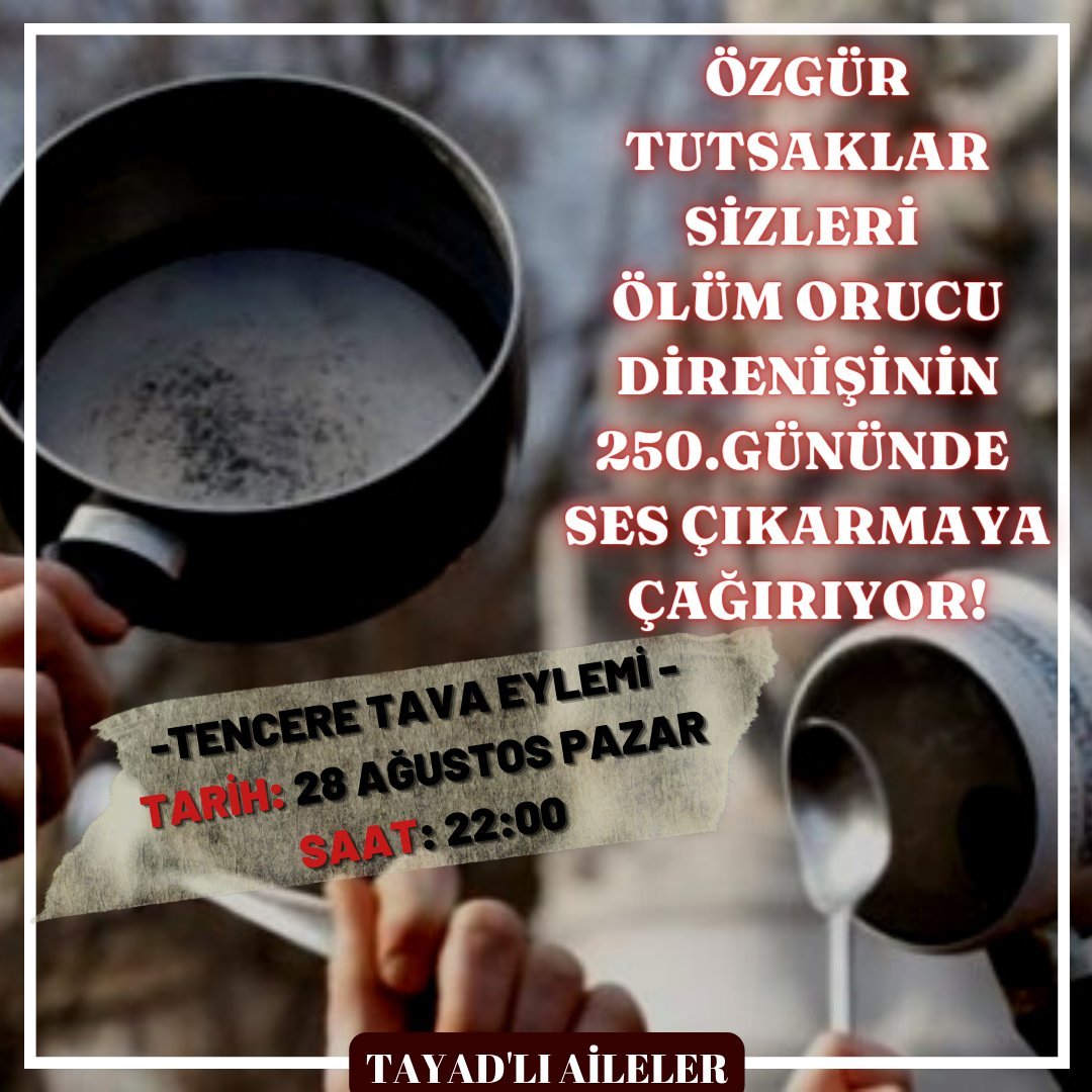 TAYAD’lı Ailelerden Tencere Tava Eylemine Çağrı - Image 1