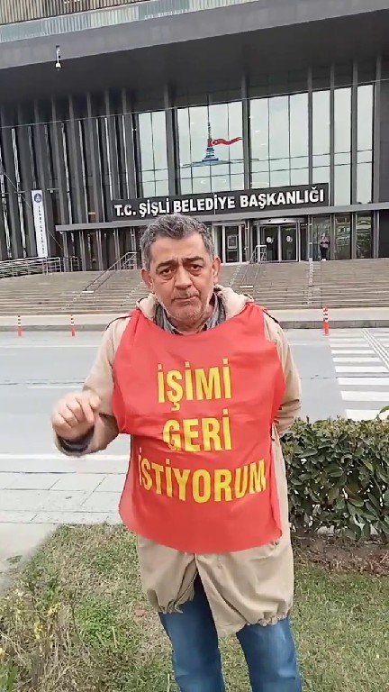 Turan Aktaş Şişli Belediyesi Önündeki Direnişinin 1158. Gününde Direnmeye Devam Ediyor - Image 1