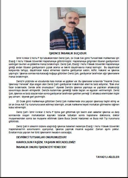TAYAD Açıklaması: İşkence İnsanlık Suçudur - Image 1
