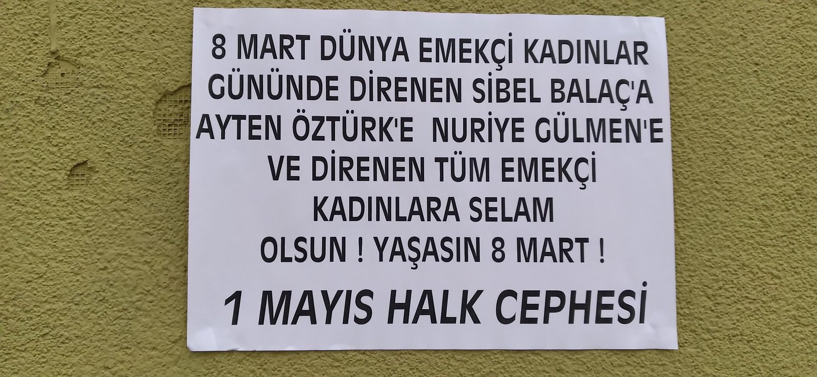 Bir Mayıs Halk Cephesi 8 Mart ile İlgili Duvar Gazetesi Çalışması Yaptı - Image 1