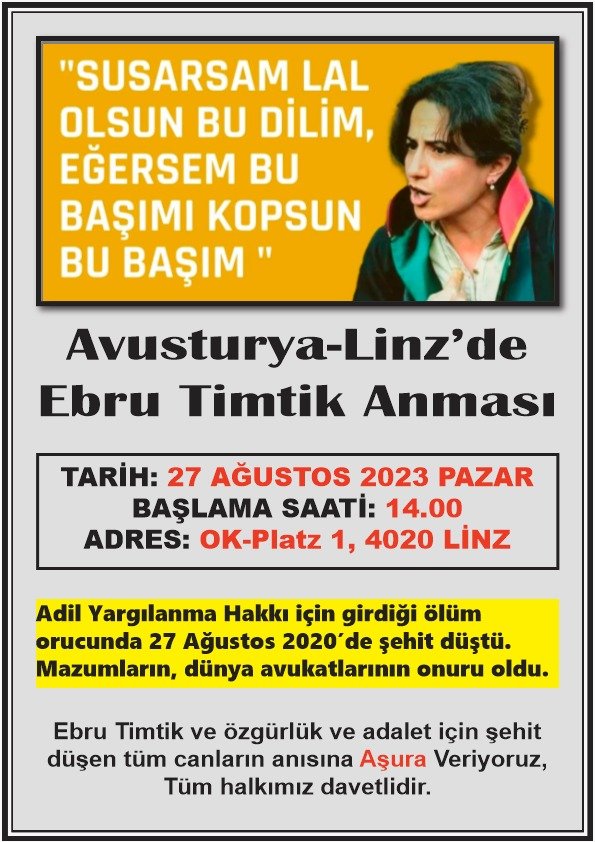 Avusturya’nın Linz Şehrinde Ebru TİMTİK için Anma Etkinliği Düzenlendi - Image 1