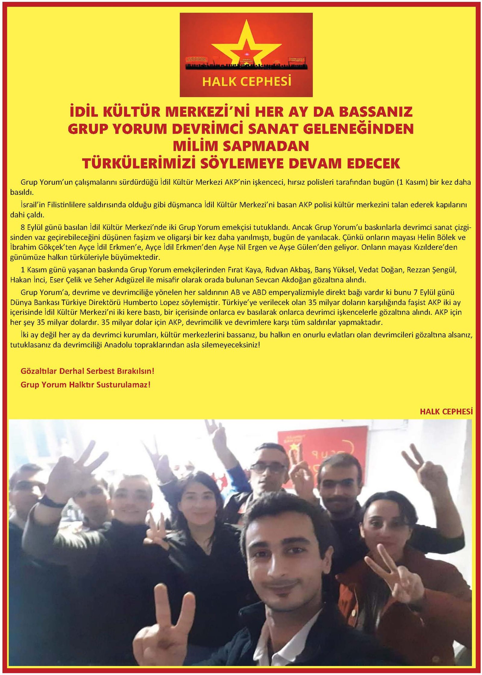 Bir Ayda İki Kez De İdil Kültür Merkezi’ni Bassanız Grup Yorum Devrimci Sanat Geleneğinden Milim Sapmadan Türkülerimizi Söylemeye Devam Edecek - Image 1