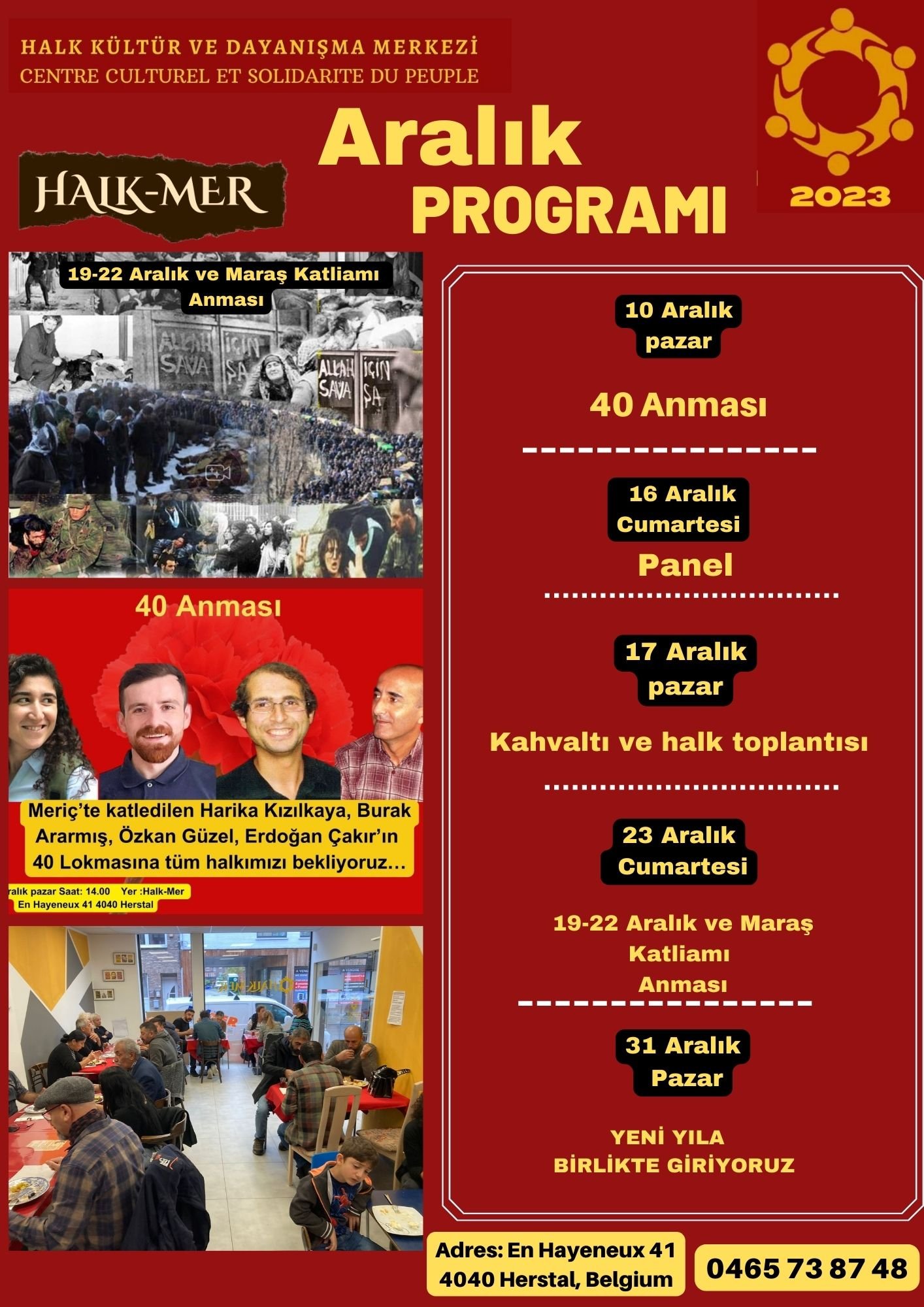 Belçika Halk Kültür ve Dayanışma Merkezi’nin Aralık Ayı Programını Paylaşıyoruz - Image 1