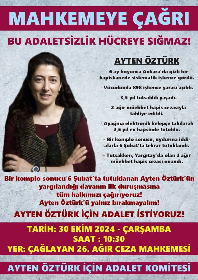 29 Ekim 2024 Viyana’da Ayten Öztürk Adalet Komitesi Kitap ve Belgesel Tanıtım Etkinliği Düzenleyecek - Image 1