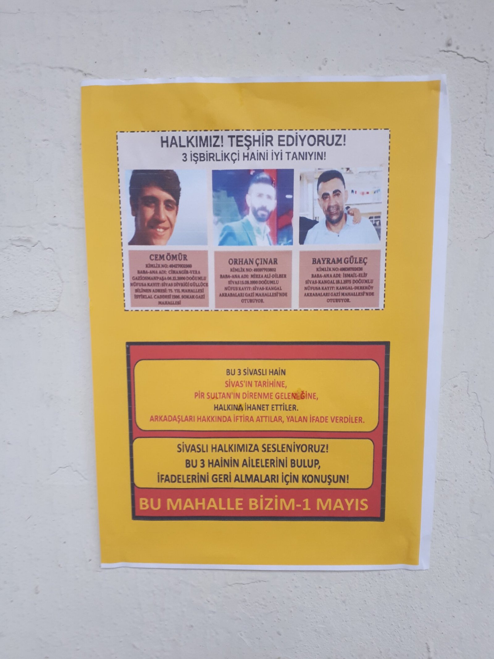 Bu Mahalle Bir Mayıs Hainleri Teşhir Eden Duvar Gazeteleri Astı - Image 1