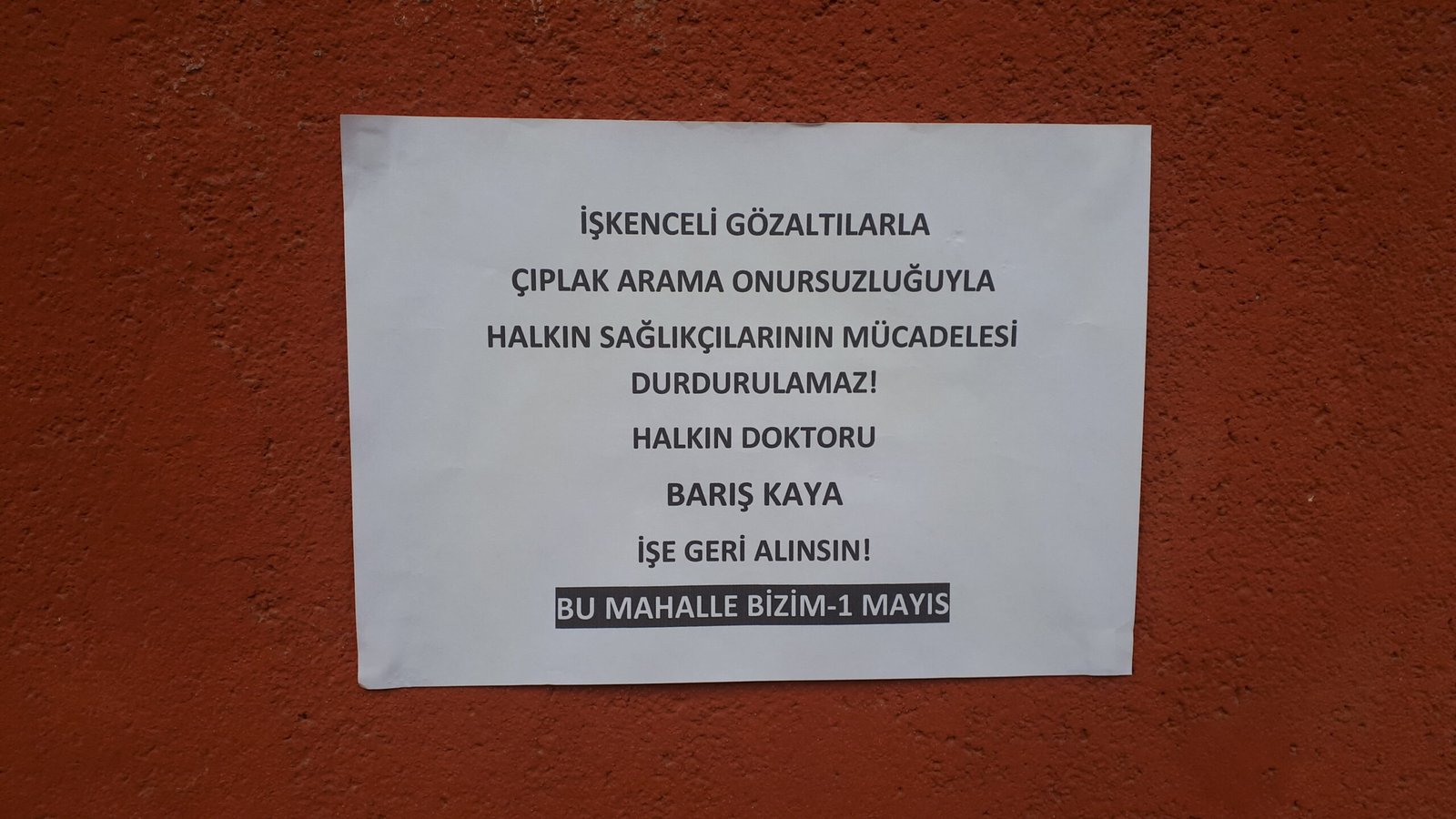 Bu Mahalle Bizim-1 Mayıs: Halkın Doktoru İçin Duvar Gazetesi Yapıldı - Image 1