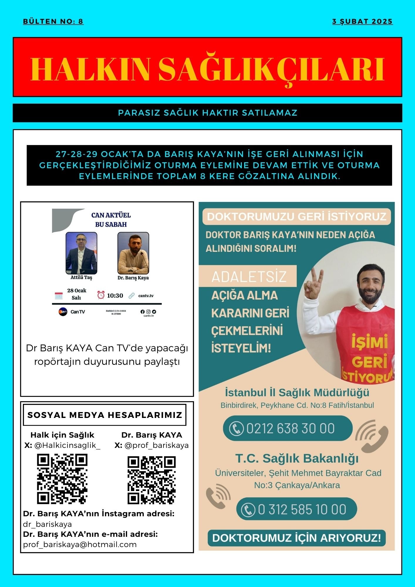 Halkın Sağlıkçıları’ nın Haftalık Faaliyet Bülteni’ni Yayınlıyoruz - Image 1