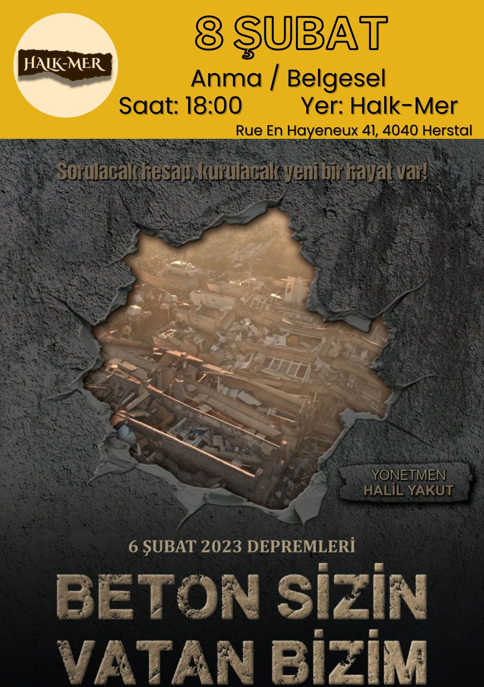 Belçika Halk-Mer Derneğinde “Beton sizin, Vatan bizim” belgesel gösterimi Yapılacak - Image 1