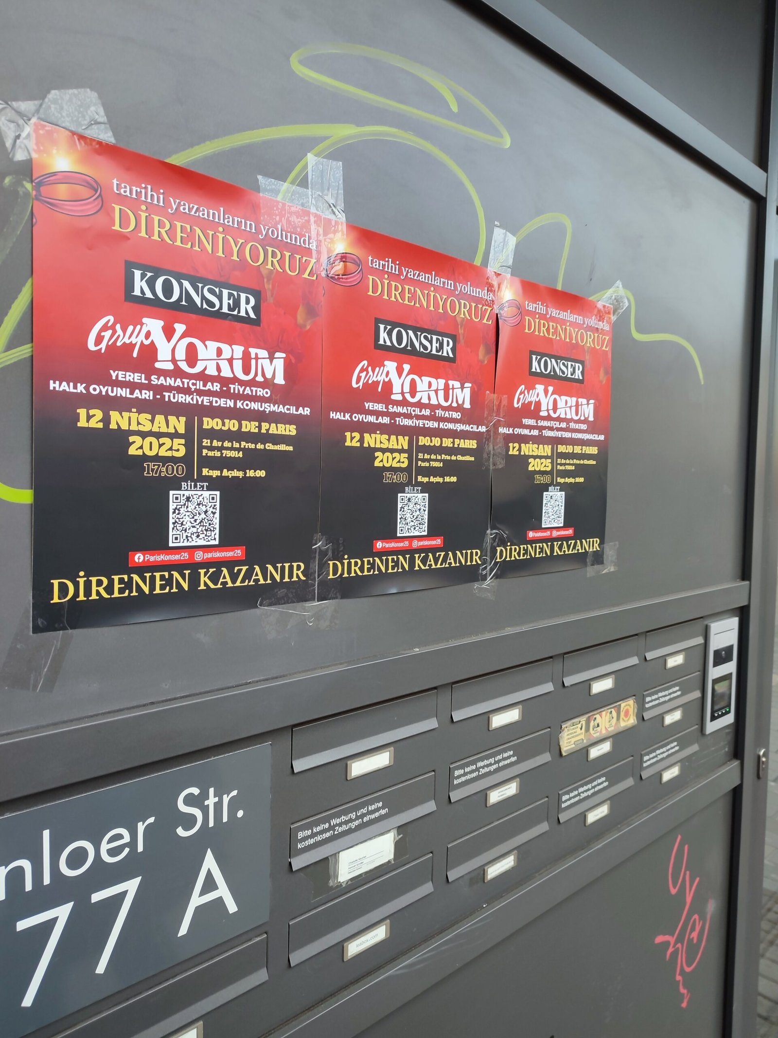 Paris’te 12 Nisan Grup Yorum Konseri İçin Köln’de Dayanışma Kartları Halkımıza Ulaştırıldı - Image 1