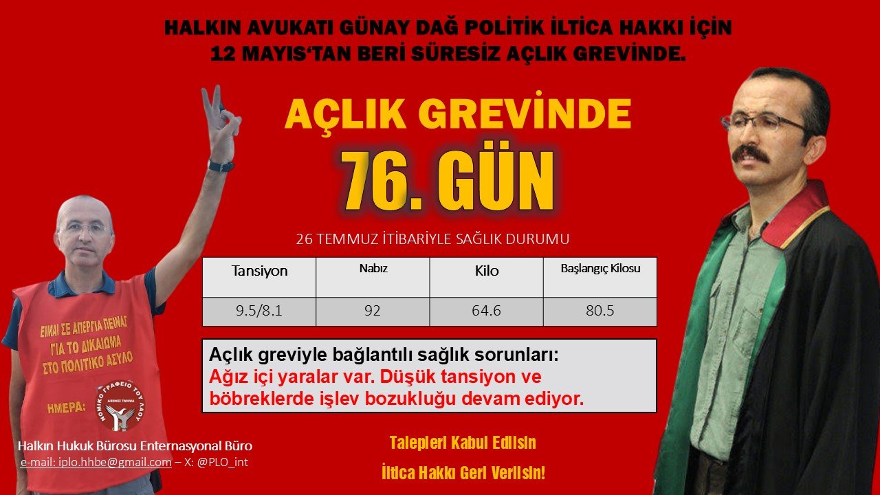 Halkın Avukatı Günay Dağ Politik İltica Hakkı için 12 Mayıstan Beri Süresiz Açlık Grevinde - Image 1