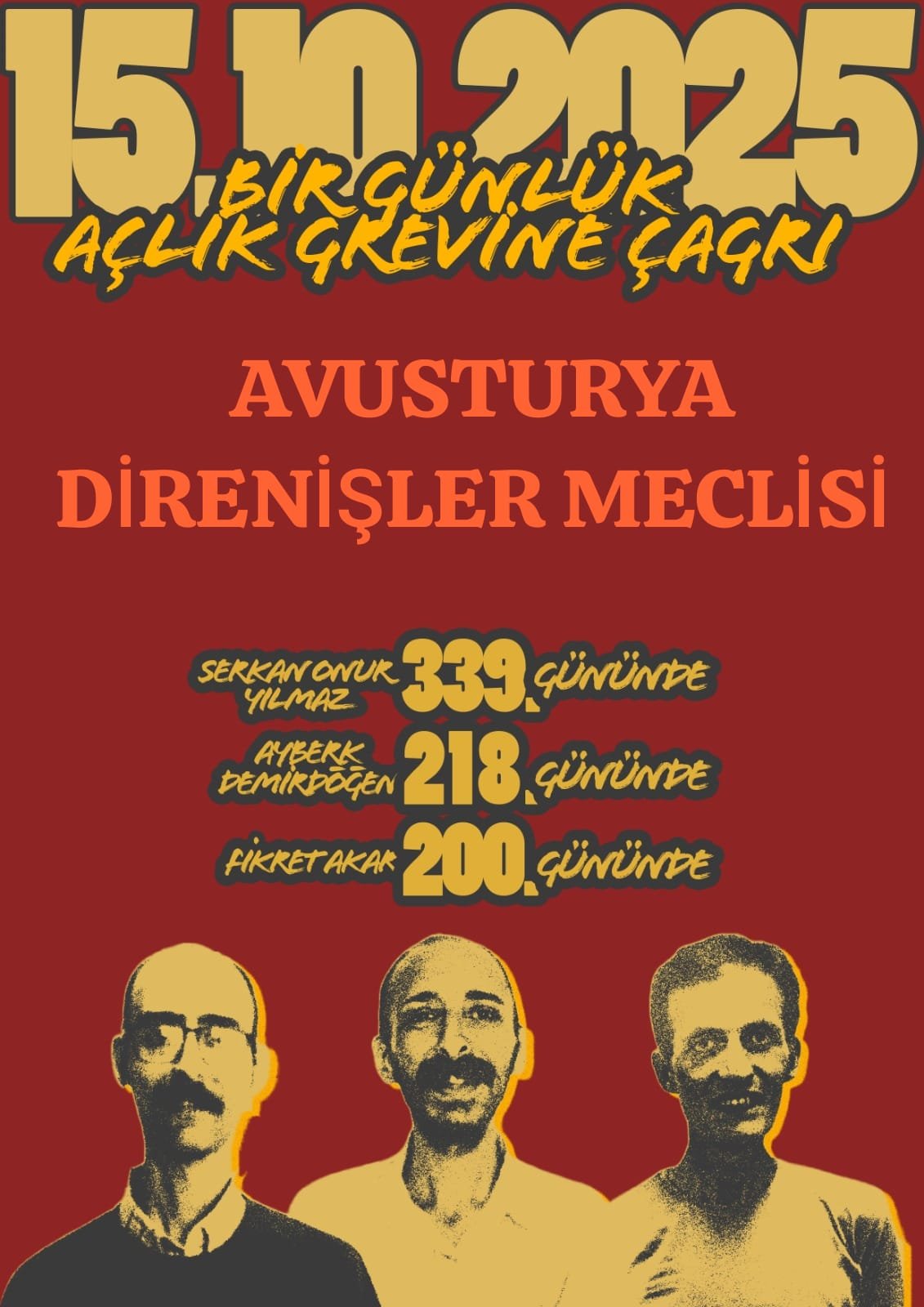 Avusturya Direnişler Meclisi’nden 15 Ekim’de 1 Günlük Destek Açlık Grevi Yapmaya ve Viyana Türkiye Konsolosluğu Önündeki Eyleme Çağrı - Image 1