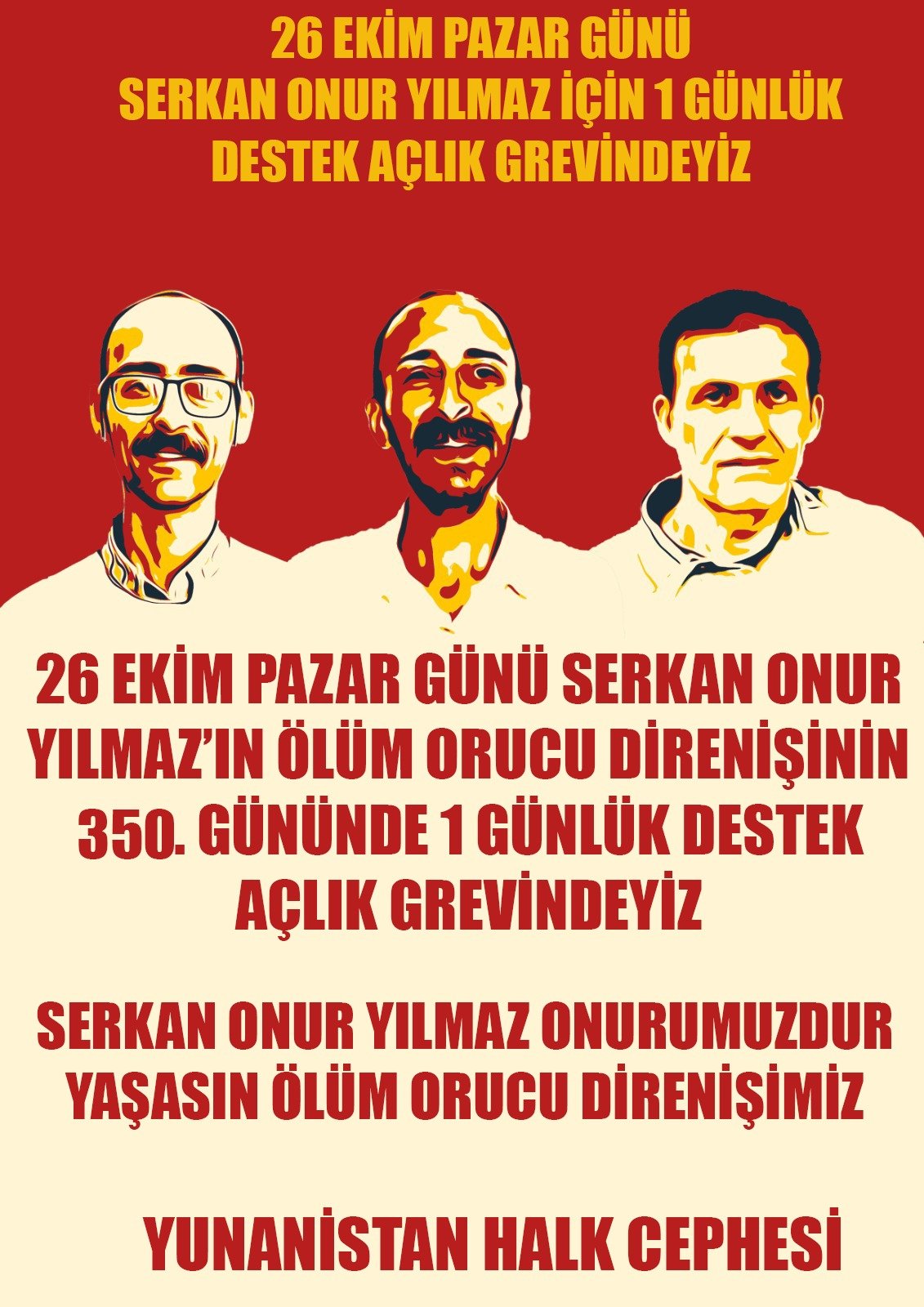 Yunanistan Halk Cephesi’nden Açlık Grevine Çağrı Afişi - Image 1