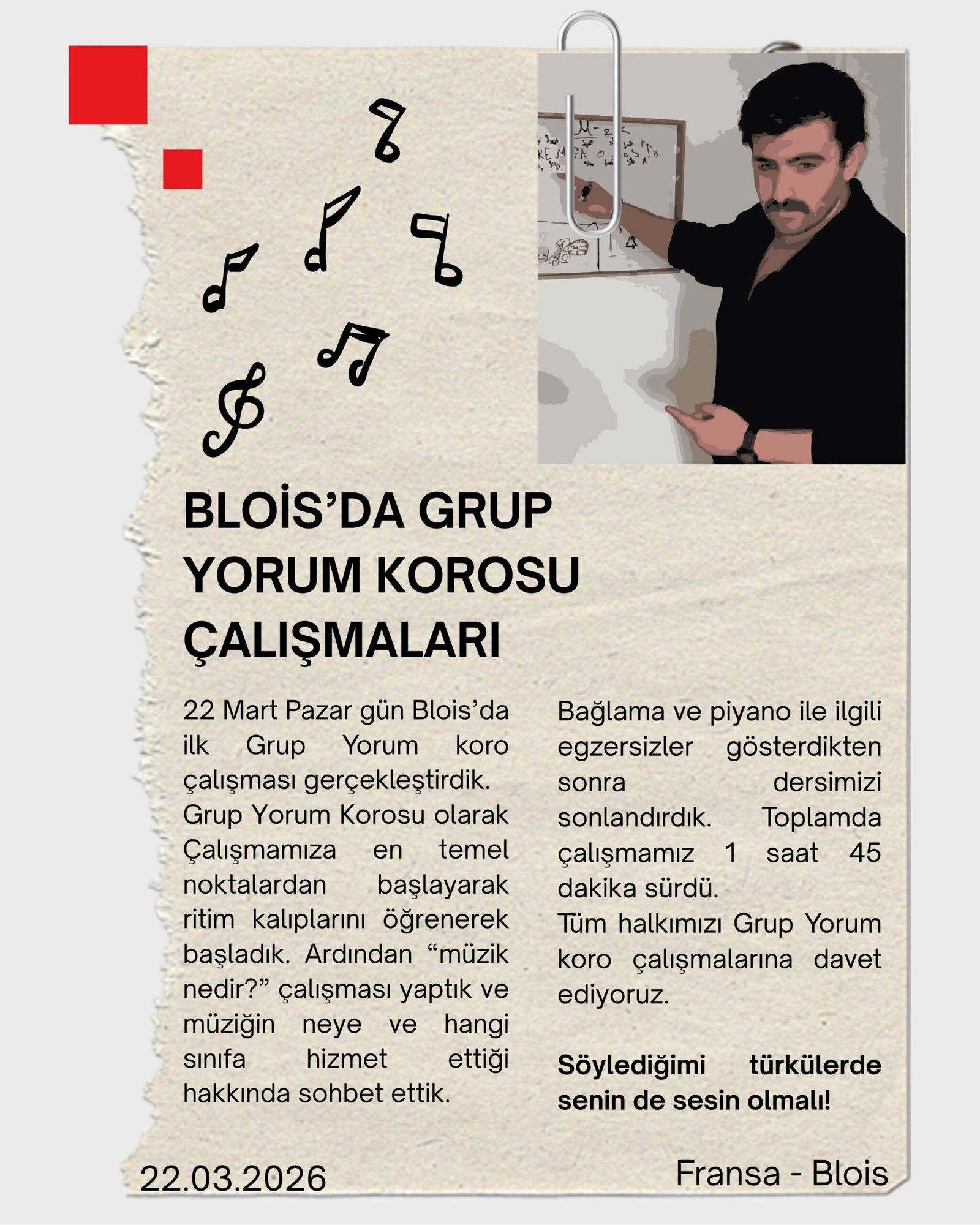 Grup Yorum korosu Fransa Blois’da çalışmalara başladı - Image 1
