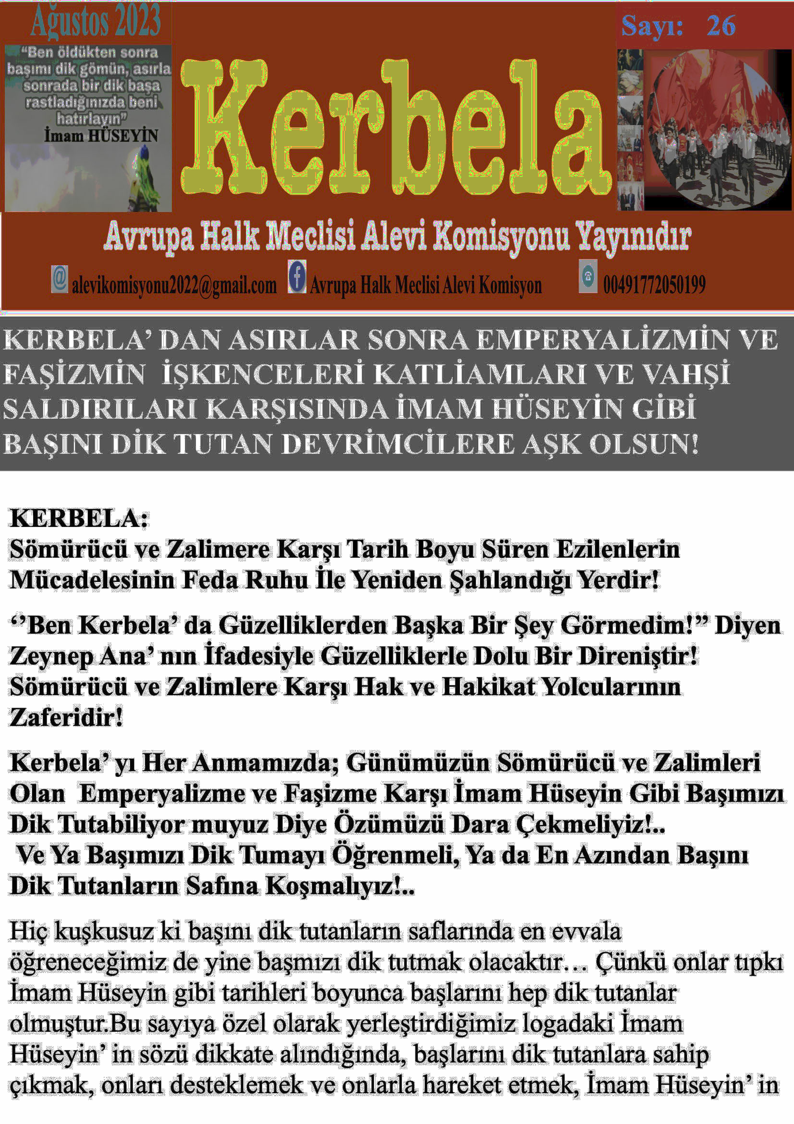 Kerbela Dergisi Ağustos 2023 26. Sayısını Yayınlıyoruz - Image 1