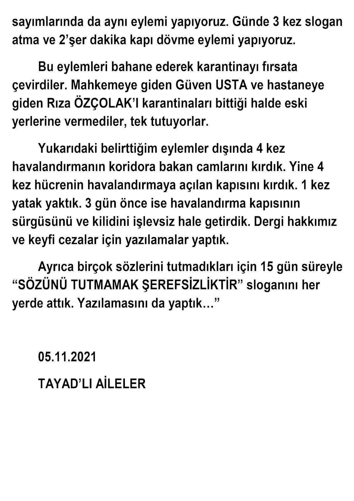 Kırıklar Hapishanesi’nde Hak Gaspları Ve Özgür Tutsakların Sürekli Faşizme Karşı Sürekli Direnişi Sürüyor - Image 2 Kırıklar Hapishanesi’nde Hak Gaspları Ve Özgür Tutsakların Sürekli Faşizme Karşı Sürekli Direnişi Sürüyor - Image 2