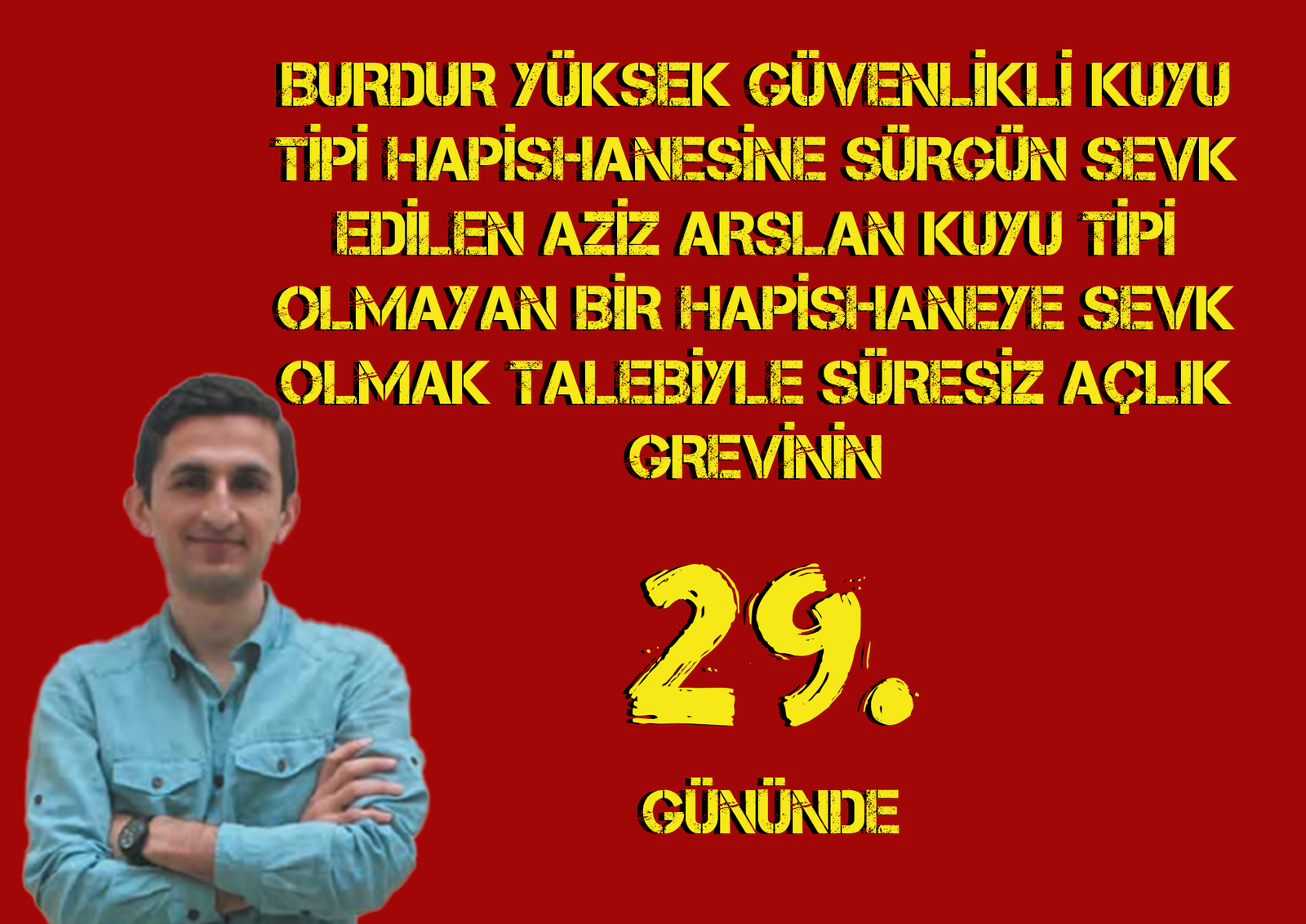 Burdur Kuyu Tipi Hapishanesine Sürgün Edilen Abdurrahman Aziz Aslan Süresiz Açlık Grevinin 29. Gününde. - Image 1