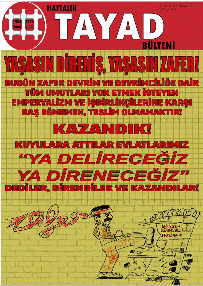 Haftalık TAYAD Bülteni 73. Sayıyı Yayınlıyoruz - Image 1