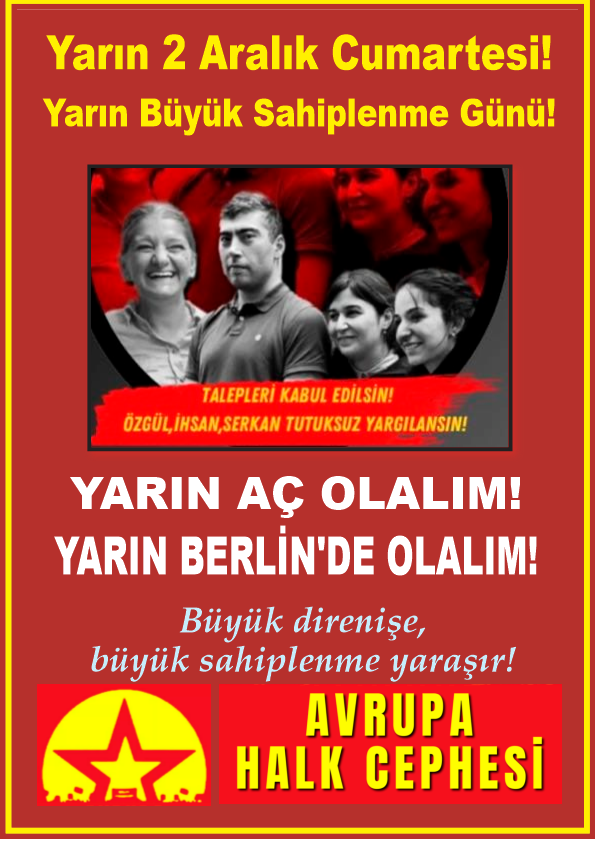 Yarın 2 Aralık Cumartesi! Yarın Büyük Sahiplenme Günü Yarın Aç Olalım! Yarın Berlin’de Olalım - Image 1