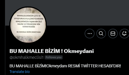 Bu Mahalle Bizim Okmeydanı: Yeni X Hesabı Açtı - Image 1