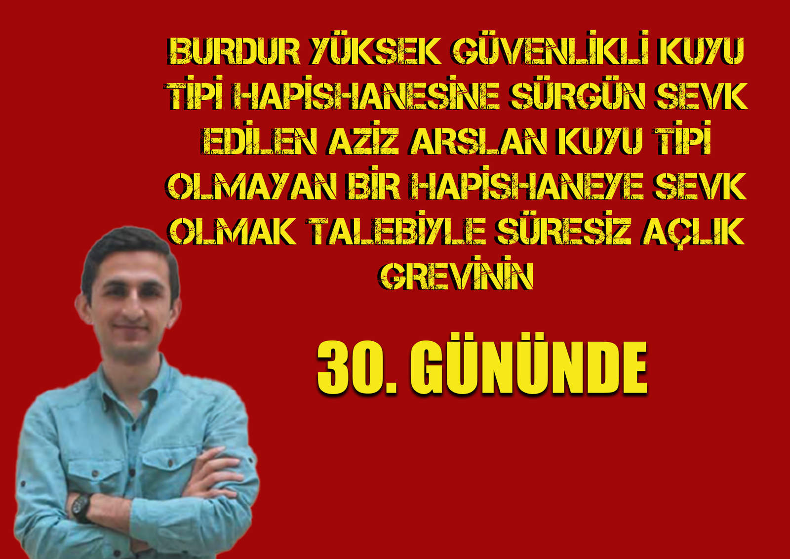 Burdur Kuyu Tipi Hapishanesine Sürgün Edilen Abdurrahman Aziz Aslan Süresiz Açlık Grevinin 30. Gününde. - Image 1