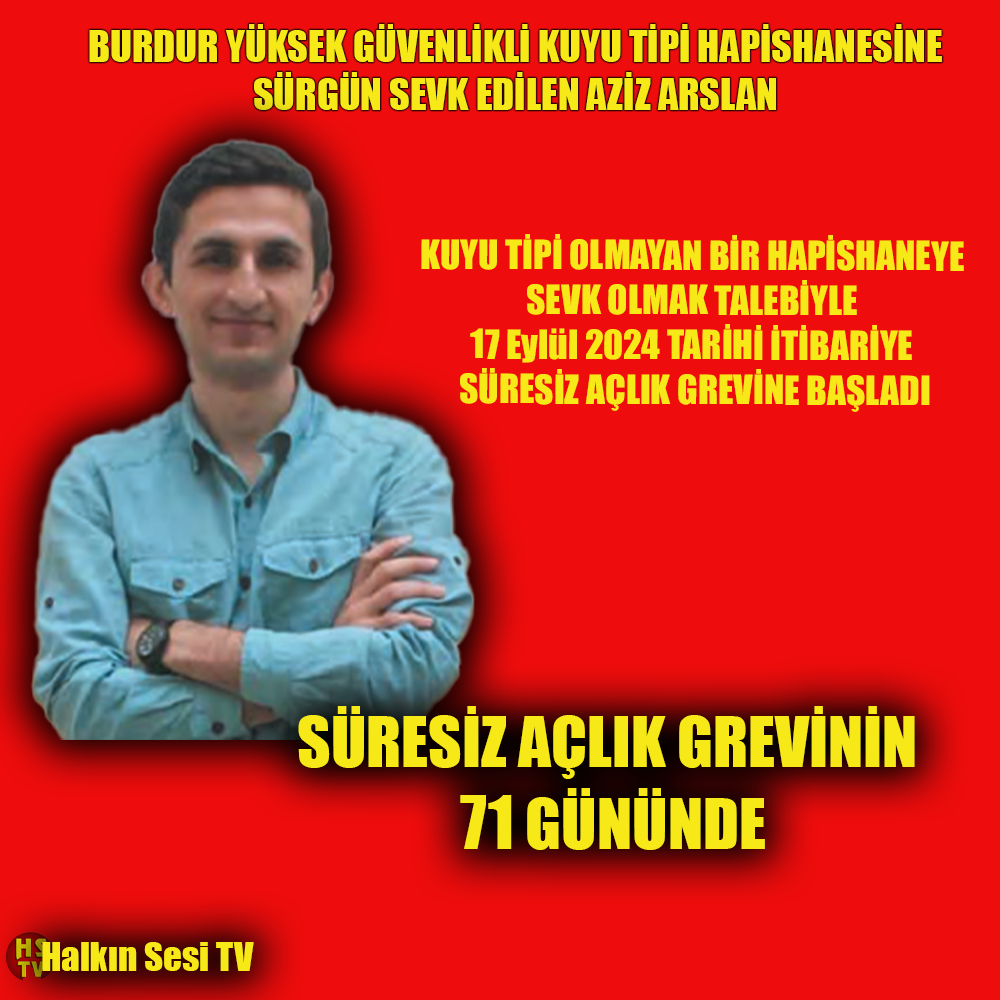 Abdurrahman Aziz Aslan Kuyu Tipi Hapishanelere Karşı Başlatmış Olduğu Süresiz Açlık Grevinin 71. Gününde - Image 1